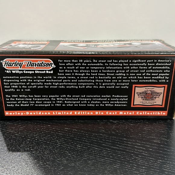 Harley-Davidson Vintage Die Cast Model Car ‘41 Willys Coupe Street Rod - Picture 3 of 13